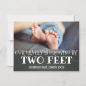 黒板が2足増加新生児 マグネット招待状 (正面)