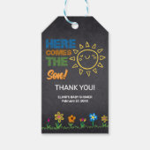 黒板こ来この息子の赤ちゃんシャワー ギフトタグ (正面)