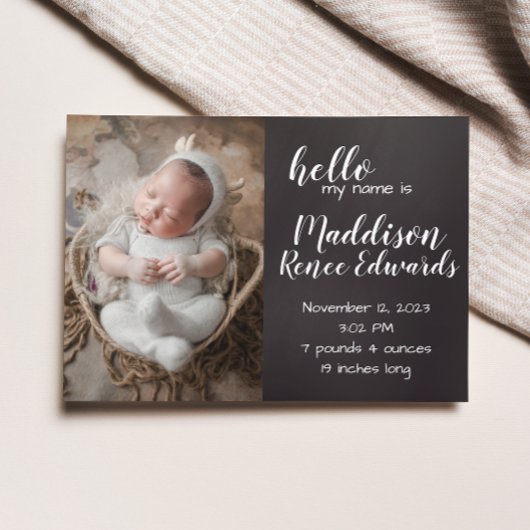 黒板での誕生日おめでとうの発表（写真付き） 招待状