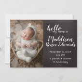 黒板での誕生日おめでとうの発表（写真付き） 招待状 (正面)