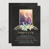 黒板とカスタム写真|人生のお祝い 招待状 (正面/裏面)