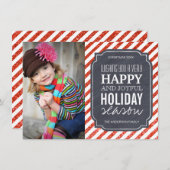 黒板とグリッタークリスマスフォトカード シーズンカード (正面/裏面)