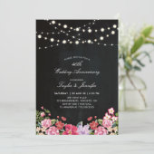 黒板とストリングライト 40周年結婚記念日 招待状 (スタンド正面)