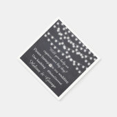 黒板とハッシュタグの光の結婚列 スタンダードカクテルナプキン (角)