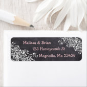 黒板とピンクのハート差出人住所 ラベル (インサイチュ)