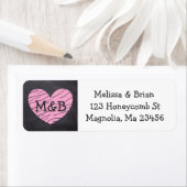 黒板とピンクのハート差出人住所 ラベル (インサイチュ)