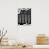 黒板とホワイトレース結婚のシーティングチャート ポスター (キッチン)