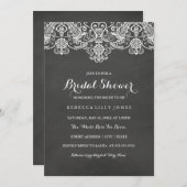 黒板とホワイトレース | ブライダルシャワーへの招待 招待状 (正面/裏面)