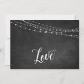 黒板とライトが結婚ユーモア"Oops" 招待状 (裏面)