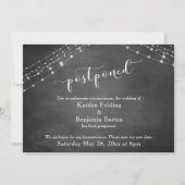 黒板とライトの延期された結婚発表 招待状 (正面)