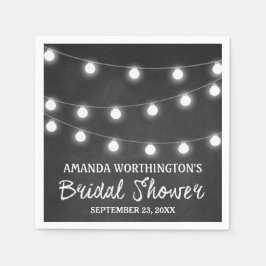 黒板とライト素朴ブライダルシャワーナプキンス スタンダードカクテルナプキン