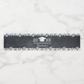 黒板とレースの卒業式ウォーターボトルラベル ペットボトルラベル (シングルラベル)