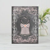 黒板とレースヴィンテージブライダルシャワー 招待状 (スタンド正面)