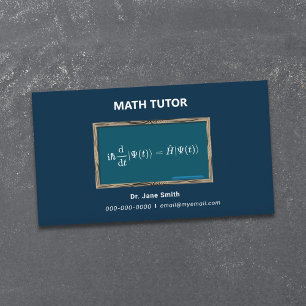 黒板と数式Math Tutor Dark Blue 名刺