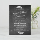 黒板と植物の結婚式後祝賀会 招待状 (スタンド正面)