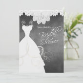 黒板と白いレースのブライズシャワー 招待状 (スタンド正面)