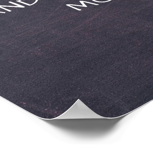 黒板と白のプラグが抜け結婚たサイン ポスター (角)