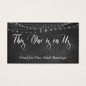 黒板と白のライトストリング、ドリンクチケット (正面)