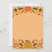 黒板と葉が感謝の夕食を与える 招待状 (裏面)