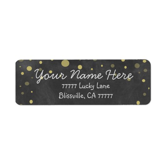 黒板と金ゴールド点 ラベル (正面)