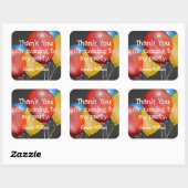 黒板と風船の誕生日パーティーありがとう スクエアシール (シート)