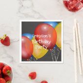 黒板と風船の誕生日パーティー スタンダードカクテルナプキン (インサイチュ)