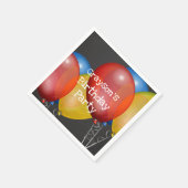 黒板と風船の誕生日パーティー スタンダードカクテルナプキン (角)