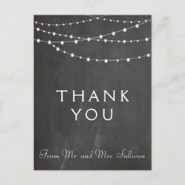 黒板にハガキのストリングライトをありがとう ポストカード
