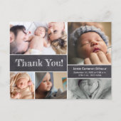 黒板に刻まれた「ありがとう」の文字の写真コラージュが生まれ変わりました ポストカード (正面)