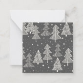 黒板に手描きのクリスマスツリーと雪 ノートカード (裏面)
