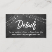 黒板に日付の結婚詳細灯を保存 名刺 (裏面)