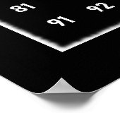 黒板に白抜きの百マス数字チャート 学校 ポスター (角)