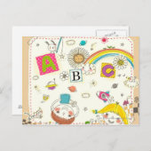 黒板に遊よる少年少女 ポストカード (正面/裏面)