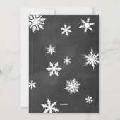 黒板に雪 ホリデー フォト カード (裏面)