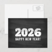 黒板に2026と書かれたポストカード。新しい年 シーズンポストカード (正面/裏面)