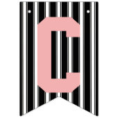 黒板のおめでとうの白黒のピンクの結婚式 バンティングフラッグ (第1の旗)