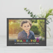 黒板のおもしろいは写真カード感謝していしています サンキューカード (スタンド正面)