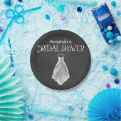 黒板のウェディングドレスのブライダルシャワーのプレート ペーパープレート (パーティー)