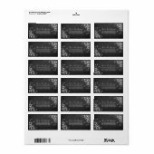 黒板のウェディングラベルに白い渦巻き旋回 ラベル (フルシート)