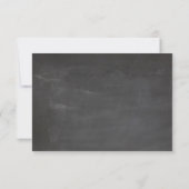 黒板のウェディング。モダンな黒板の手書き風フォント サンキューカード (裏面)