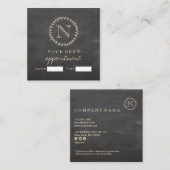 黒板のエレガントなモノグラムの正方形AppointmentCard スクエア名刺 (正面/裏面)