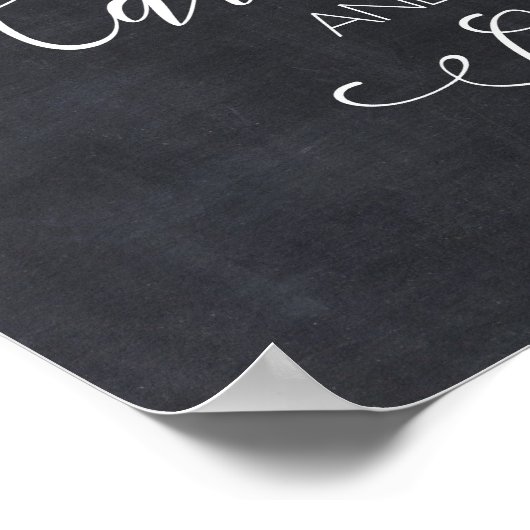 黒板のカードと結婚ギフトの看板 ポスター (角)