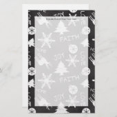 黒板のクリスマスのおもしろいパターン休日 便箋 (正面/裏面)