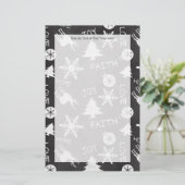 黒板のクリスマスのおもしろいパターン休日 便箋 (スタンド正面)