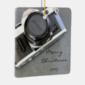 黒板のクリスマスのオーナメントのヴィンテージのカメラ セラミックオーナメント (右)