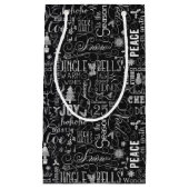 黒板のクリスマスの印刷のギフトバッグ スモールペーパーバッグ (正面)