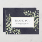 黒板のグリーンリーフ お礼 サンキューカード (正面/裏面)