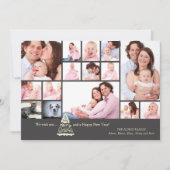 黒板のコラージュのクリスマスの写真カード シーズンカード (正面)