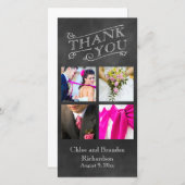 黒板のコラージュは写真カード感謝していしています サンキューカード (正面/裏面)