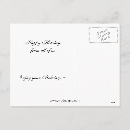 黒板のゴルファーのクリスマスカード シーズンポストカード (裏面)